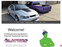 Tablet Screenshot of aladdinswindowtinting.com